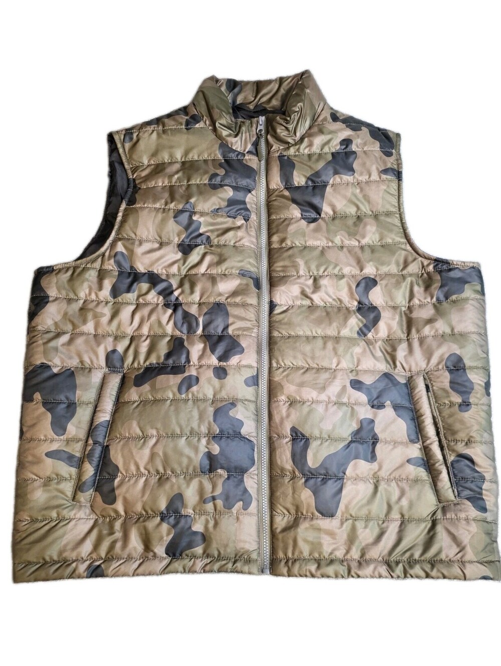 Sonoma Men's XL Camo Puffer Vest Full Zip Quilted Camouflage Lightweight EUC